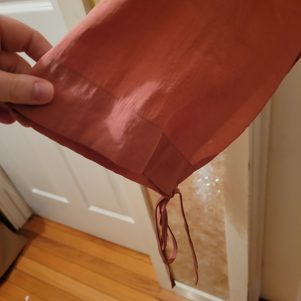 NWT Zara Pink Boho Tie-Front Top - Picture 3 of 5